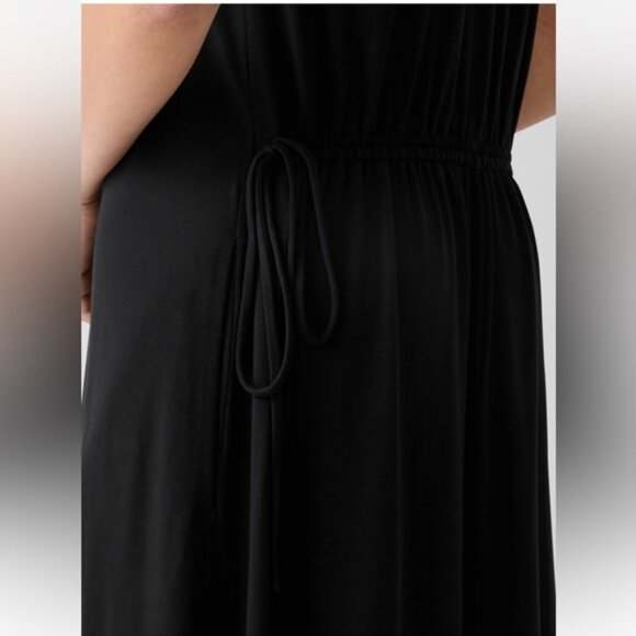 Eileen Fisher Fine Jersey Racer Back Tank Dress in color Black - Picture 4 of 4